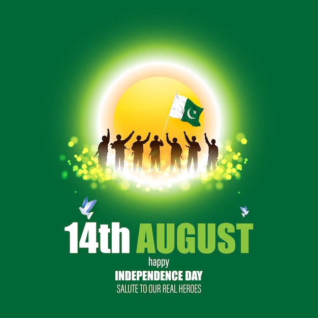 Vector ilustración vectorial para el día de la independencia de pakistán