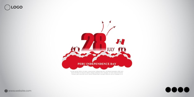Ilustración vectorial del Día de la Independencia de Perú 28 de julio plantilla de maqueta de alimentación de historias de redes sociales