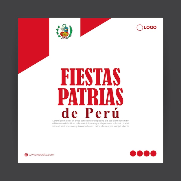 Ilustración vectorial del día de la independencia de perú 28 de julio plantilla de maqueta de alimentación de historias de redes sociales