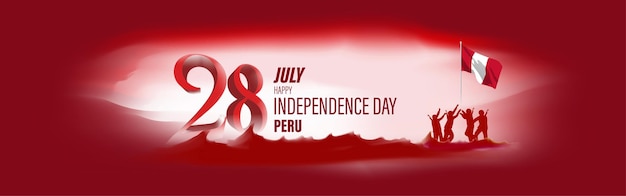 Ilustración vectorial para el día de la independencia de Perú