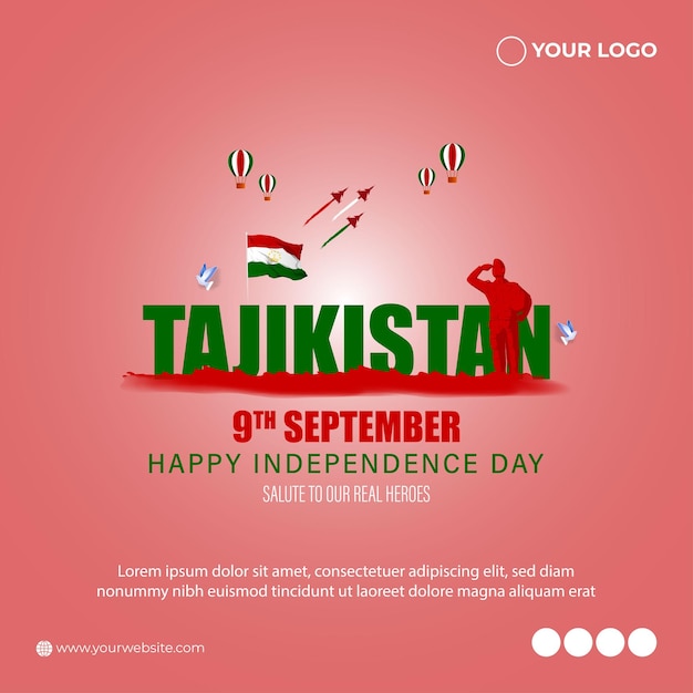 Vector ilustración vectorial para el día de la independencia de tayikistán