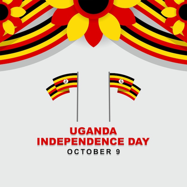 Ilustración vectorial del día de la independencia de Uganda que se celebra cada año el 9 de octubre