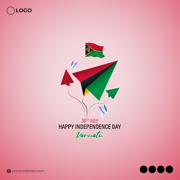 Ilustración vectorial del Día de la Independencia de Vanuatu, 30 de julio, plantilla de maqueta de alimentación de historias de redes sociales
