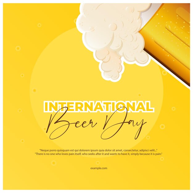 Ilustración vectorial Día Internacional de la Cerveza Modelo de pancarta editable para el día internacional de la cerveza