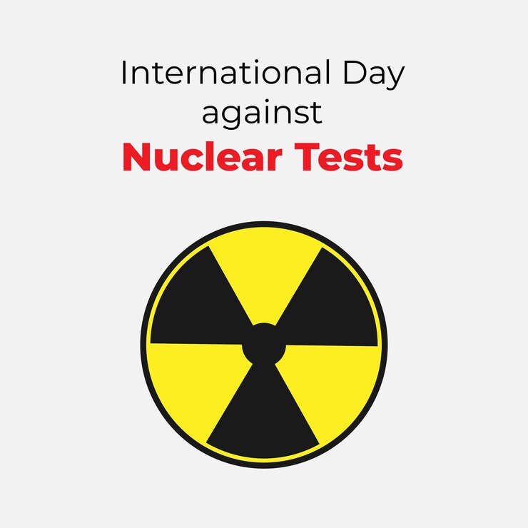 Vector ilustración vectorial para el día internacional contra los ensayos nucleares