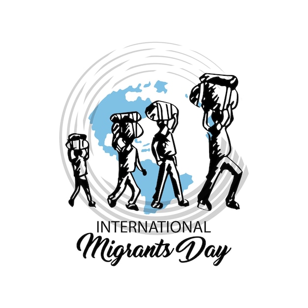 Vector ilustración vectorial del día internacional de los migrantes