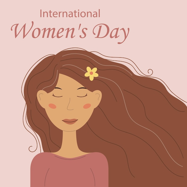 Ilustración vectorial Día Internacional de la Mujer 8 de marzo tarjeta web banner mujer