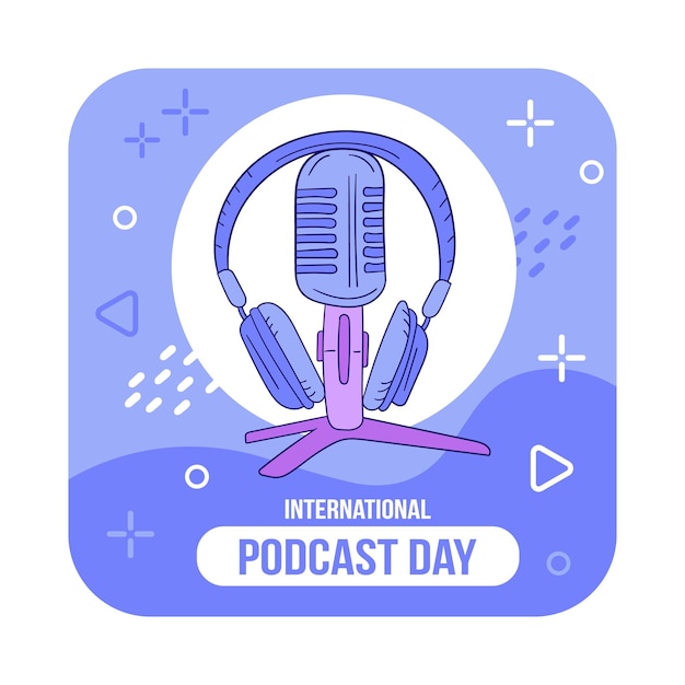 Ilustración vectorial del día internacional del podcast el 30 de septiembre