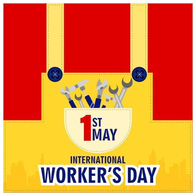 Ilustración vectorial del Día Internacional del Trabajo plantilla de banner de publicación editable