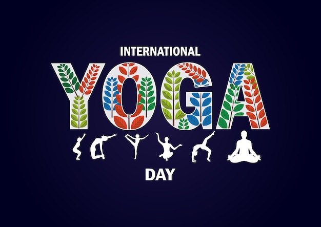 Ilustración vectorial del Día Internacional del Yoga Elemento de diseño para un cartel o volante