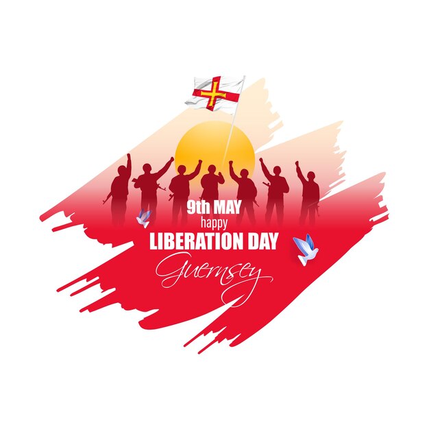 Ilustración vectorial para el Día de la Liberación Feliz Guernsey