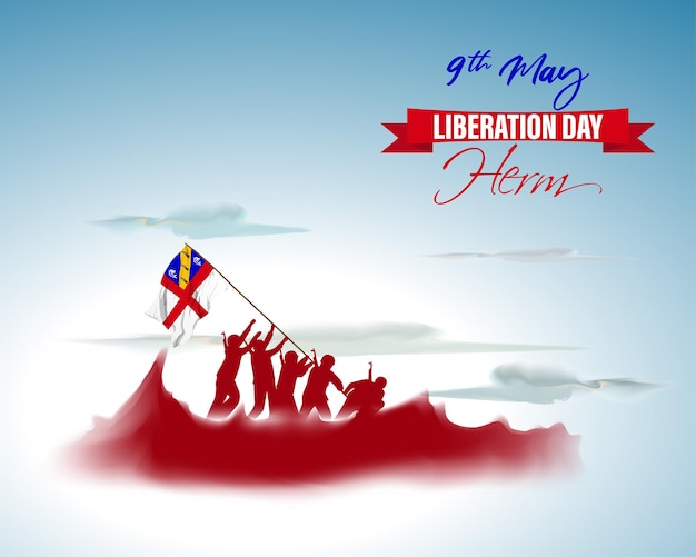 Ilustración vectorial para el Día de la Liberación Feliz Herm