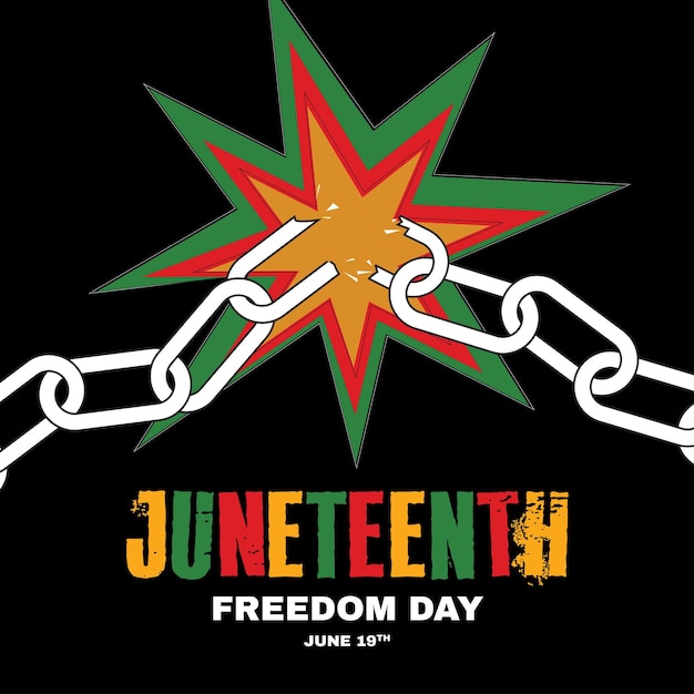 ilustración vectorial del día de la libertad de Juneteenth 19 de junio rompiendo shekels