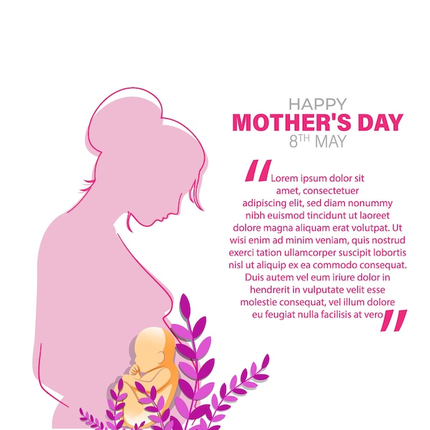 Ilustración vectorial para el día de la madre feliz