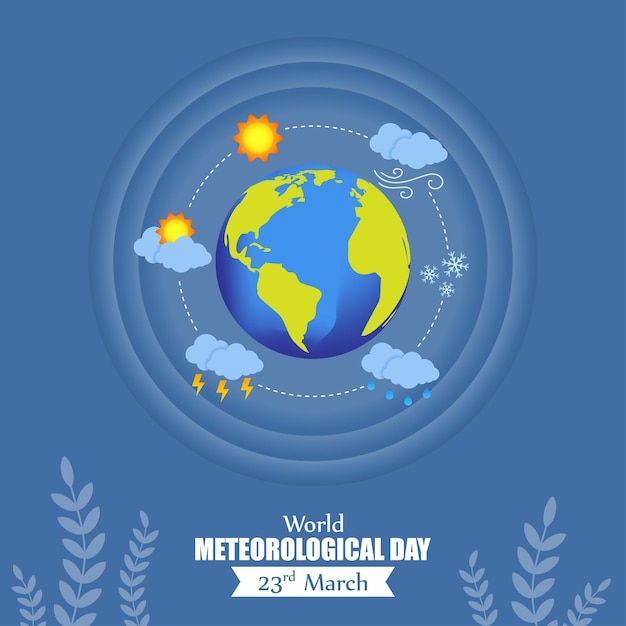 Ilustración vectorial del Día Meteorológico Mundial