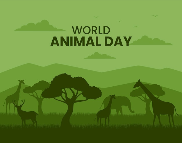 Vector ilustración vectorial del día mundial de los animales