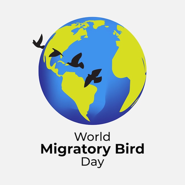 Ilustración vectorial del Día Mundial de las Aves Migratorias