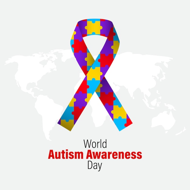Vector ilustración vectorial del día mundial de concientización sobre el autismo