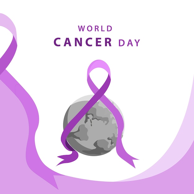 Ilustración vectorial del día mundial contra el cáncer