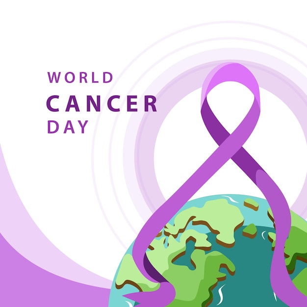 Ilustración vectorial del día mundial contra el cáncer