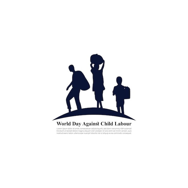 Ilustración vectorial del Día Mundial contra el Trabajo Infantil 12 de junio plantilla de maqueta de historia de redes sociales