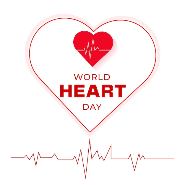 Ilustración vectorial del día mundial del corazón y de la atención sanitaria
