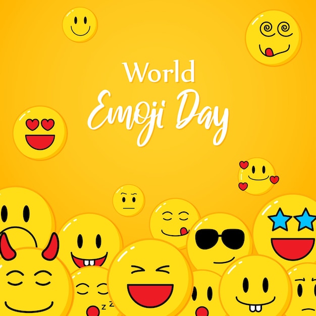 Ilustración vectorial para el día mundial del emoji