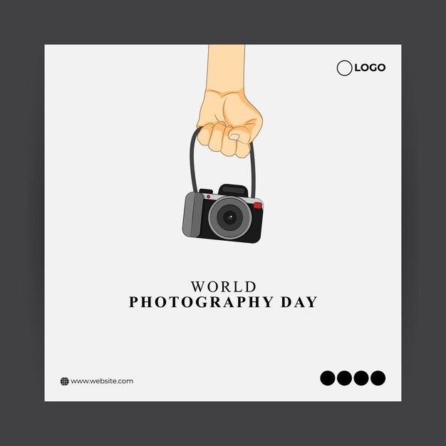 Ilustración vectorial para el día mundial de la fotografía