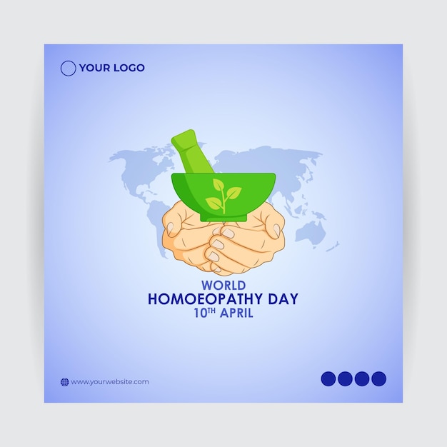 Vector ilustración vectorial para el día mundial de la homeopatía