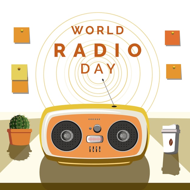 Ilustración vectorial del día mundial de la radio