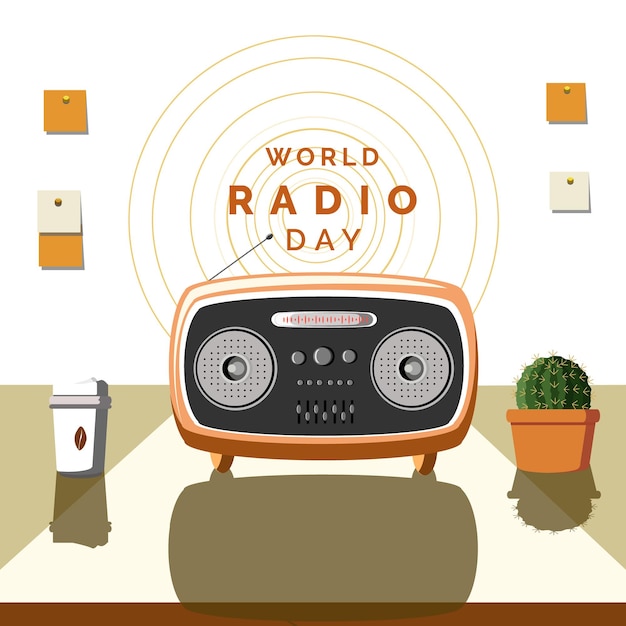 Ilustración vectorial del día mundial de la radio