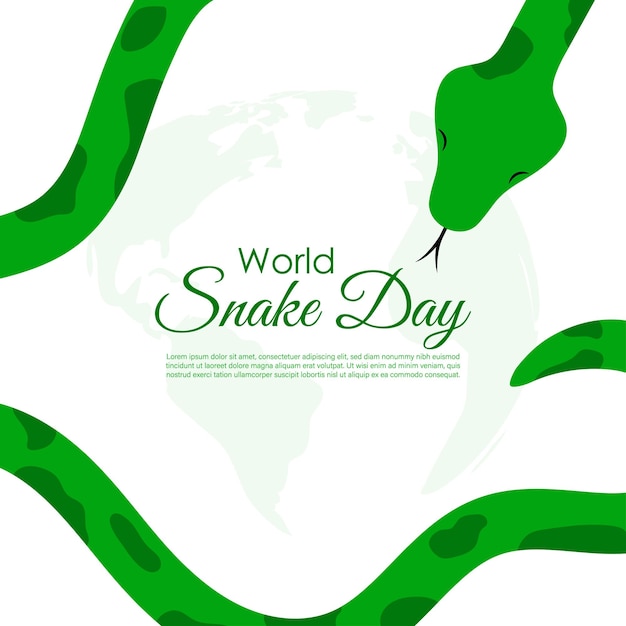 Ilustración vectorial del Día Mundial de la Serpiente, 16 de julio, plantilla de maqueta de alimentación de historias de redes sociales