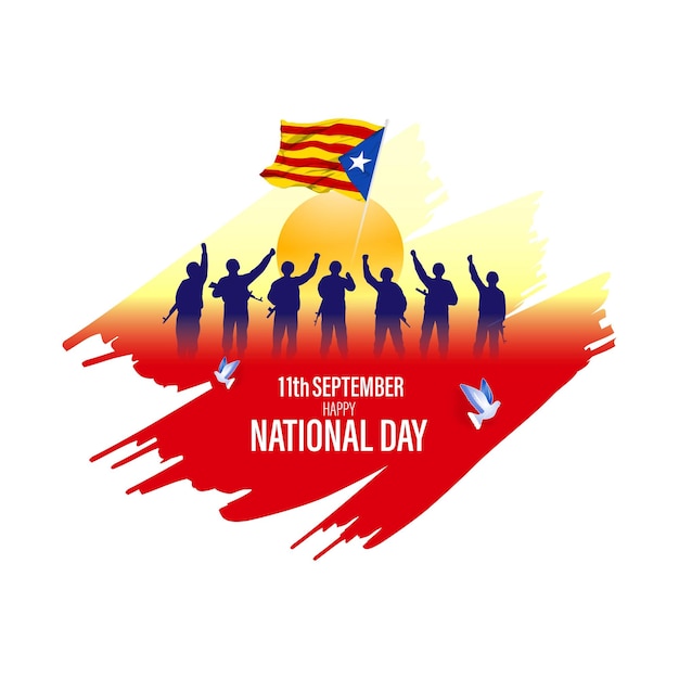 Ilustración vectorial del día nacional de cataluña