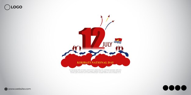 Ilustración vectorial del día nacional de Kiribati, 12 de julio, plantilla de maqueta de alimentación de historias de redes sociales