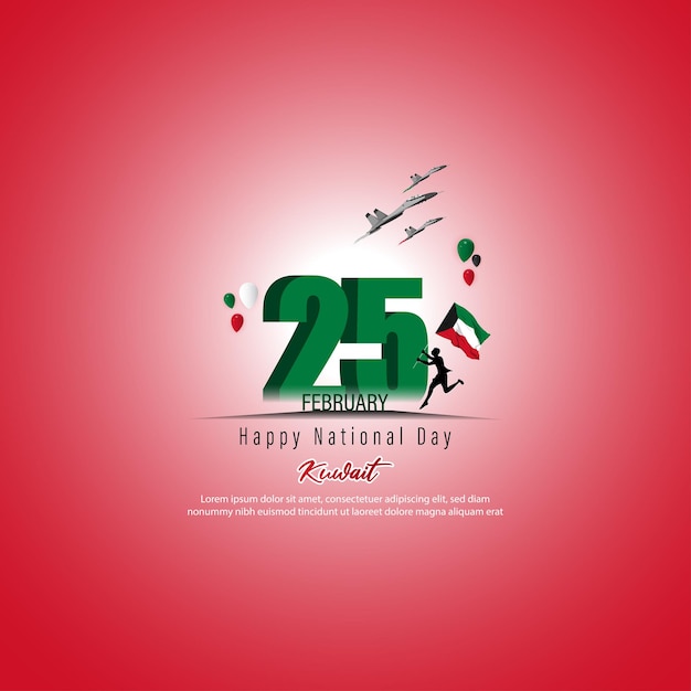 Ilustración vectorial para el Día Nacional de Kuwait el 25 de febrero