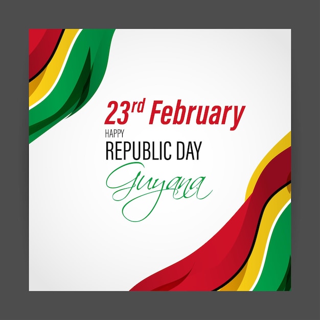 Vector ilustración vectorial para el día de la república de guyana 23 de febrero