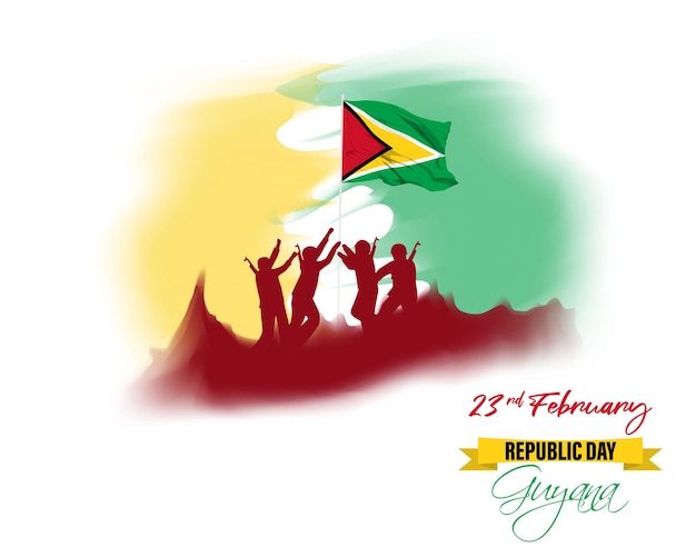 Ilustración vectorial para el día de la república de guyana