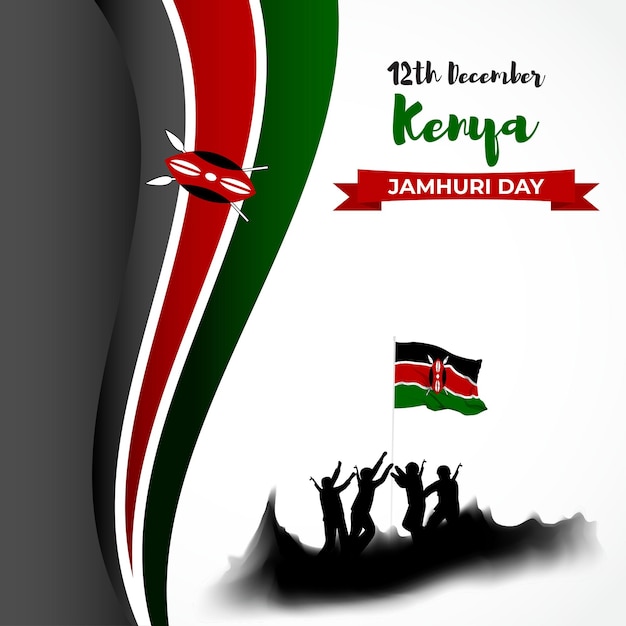 Ilustración vectorial para el día de la República de Kenia Jamhuri Day