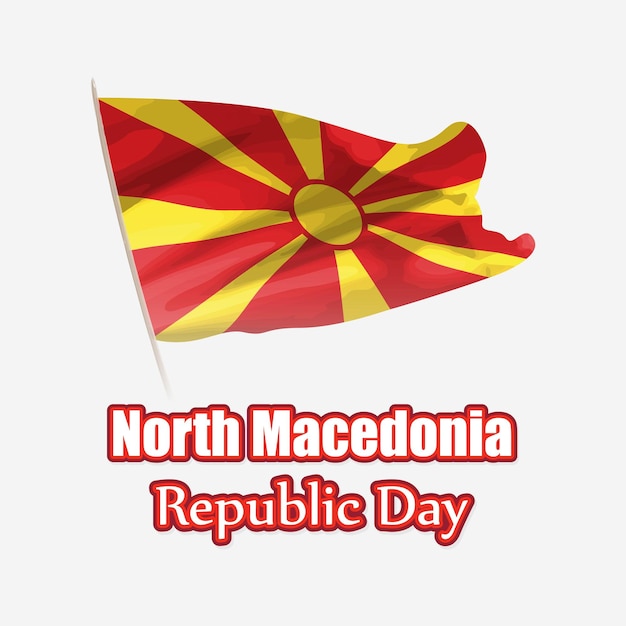 Ilustración vectorial para el día de la República de Macedonia del Norte