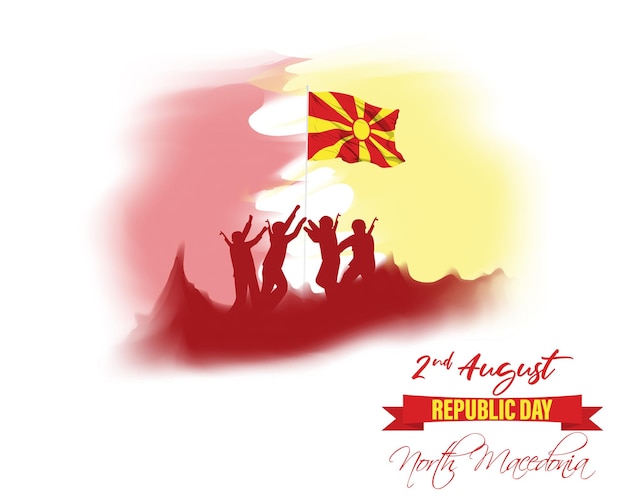 Ilustración vectorial para el día de la República de Macedonia del Norte