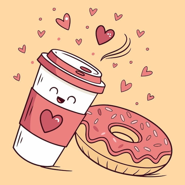 Ilustración vectorial del día de San Valentín para mi rosquilla
