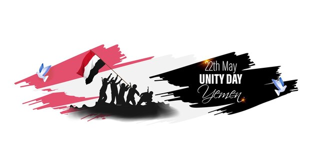 Ilustración vectorial para el Día de la Unidad Feliz Yemen