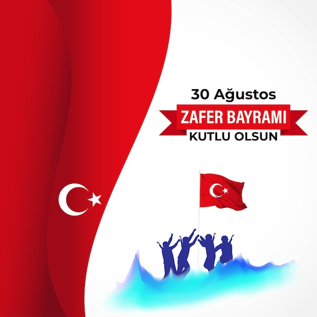 Ilustración vectorial para el día de la victoria de Turquía