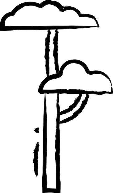 Ilustración vectorial dibujada a mano del árbol de ceniza
