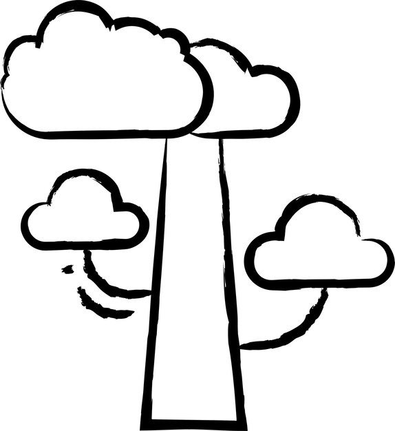 Ilustración vectorial dibujada a mano del árbol de eucalipto