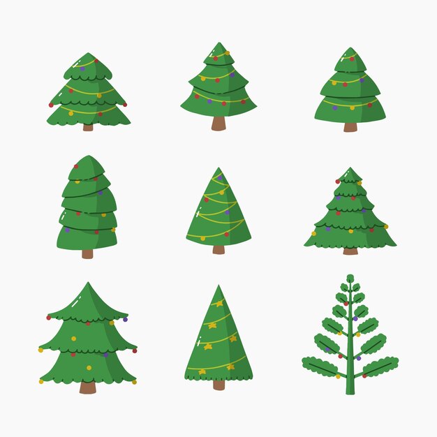 Ilustración vectorial dibujada a mano del árbol de Navidad