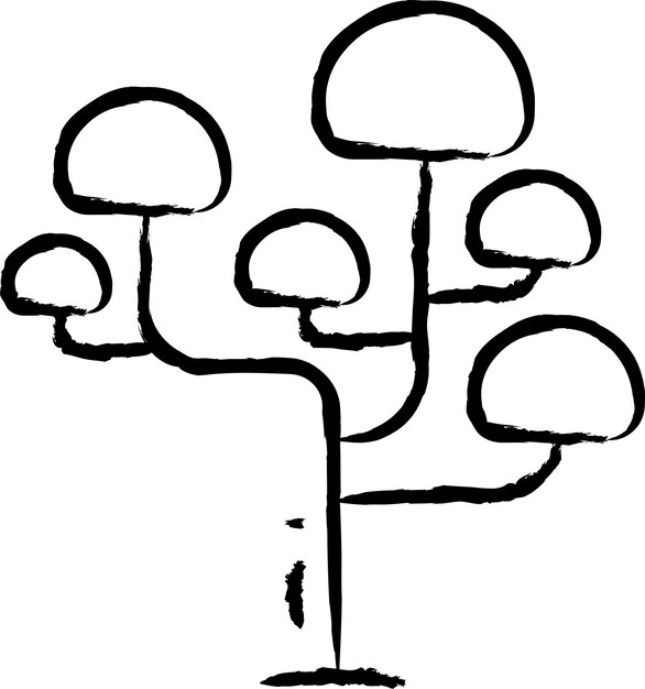 Ilustración vectorial dibujada a mano del árbol de Sassafras