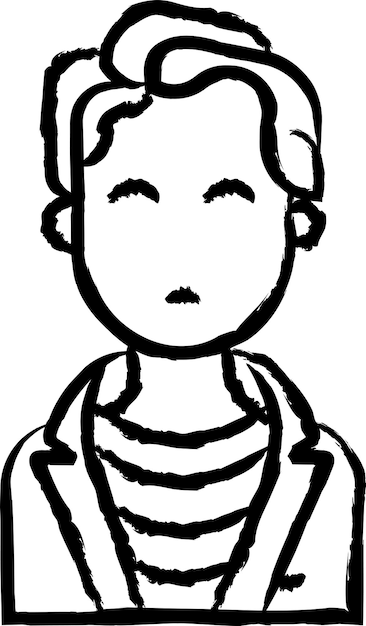 Ilustración vectorial dibujada a mano del avatar del niño