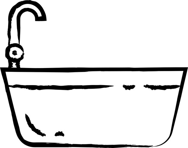 Ilustración vectorial dibujada a mano de la bañera