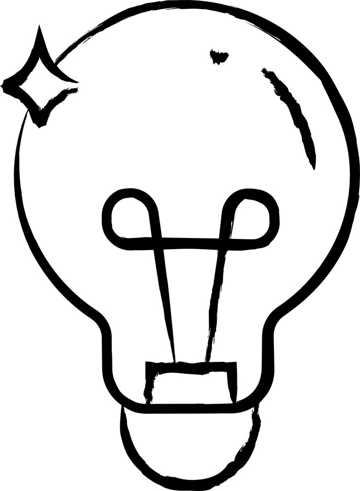 Vector ilustración vectorial dibujada a mano de la bombilla de tungsteno